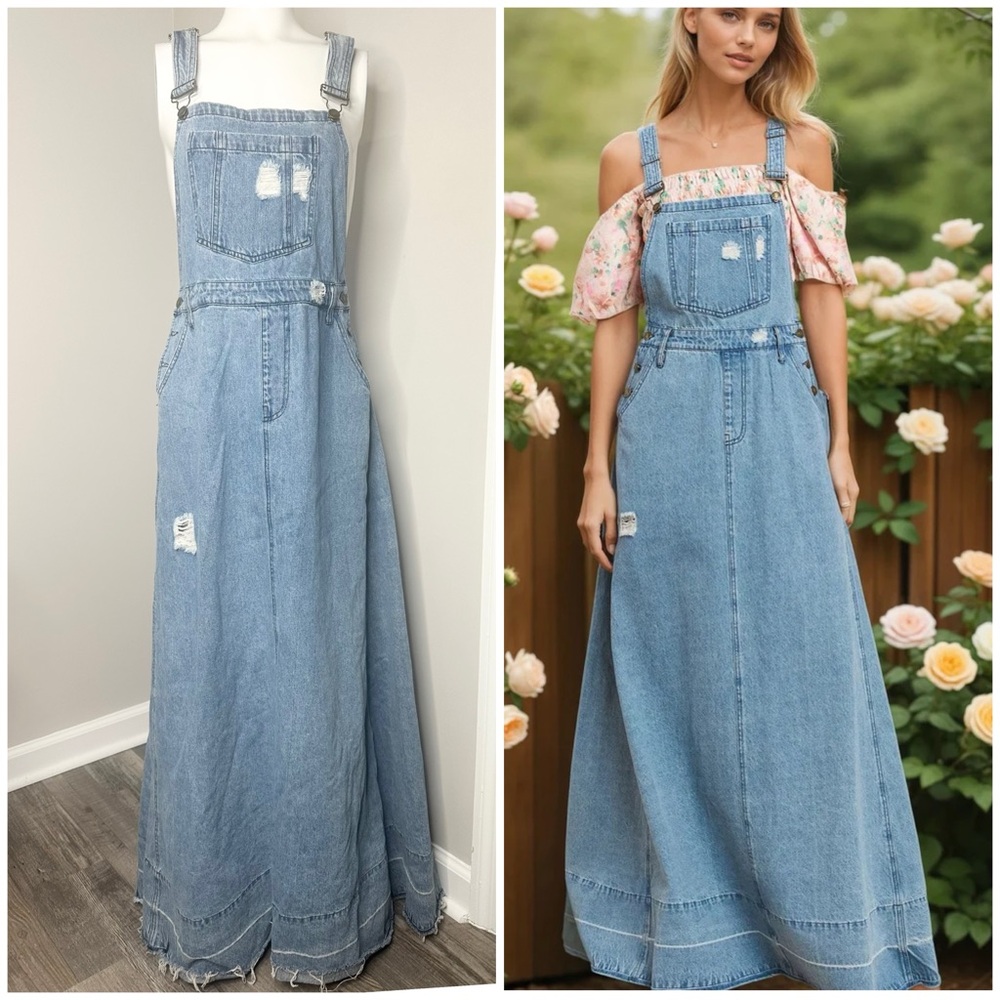 WISTERIA LANE DENIM MAXI DRESS- PRELOVED- LARGE